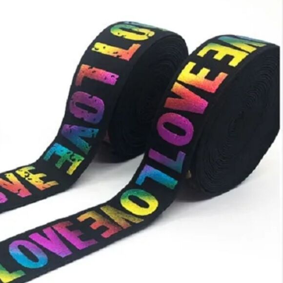 Elastic Band Rainbow Love - Picture 1 of 3